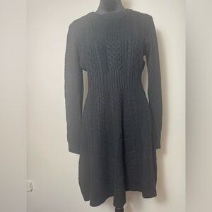 Lee Lee’s Forest NYC Elegant Black Cable Knit sweater Dress Size M/L